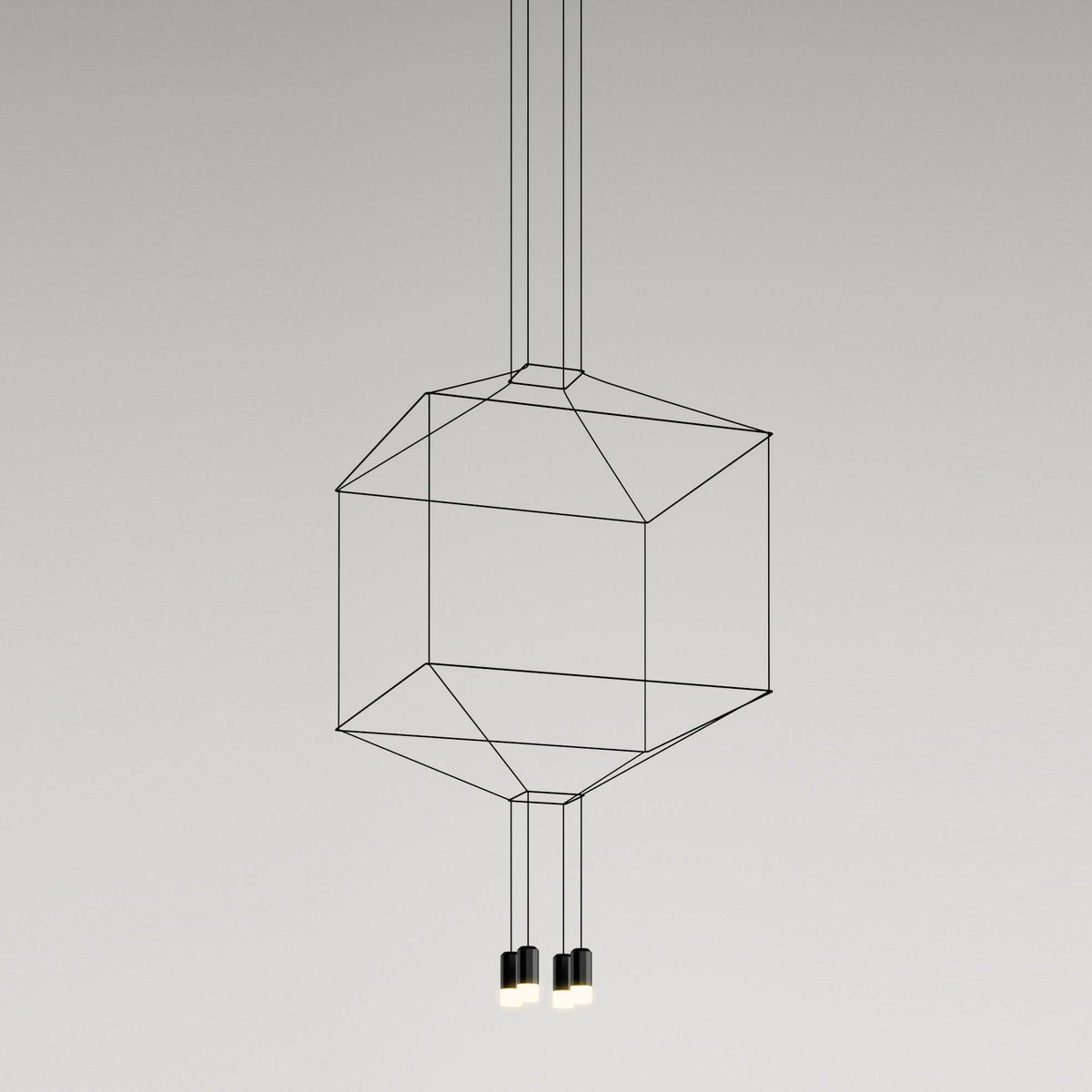 Quineira Suspension Géométrique en Fil Noir LED