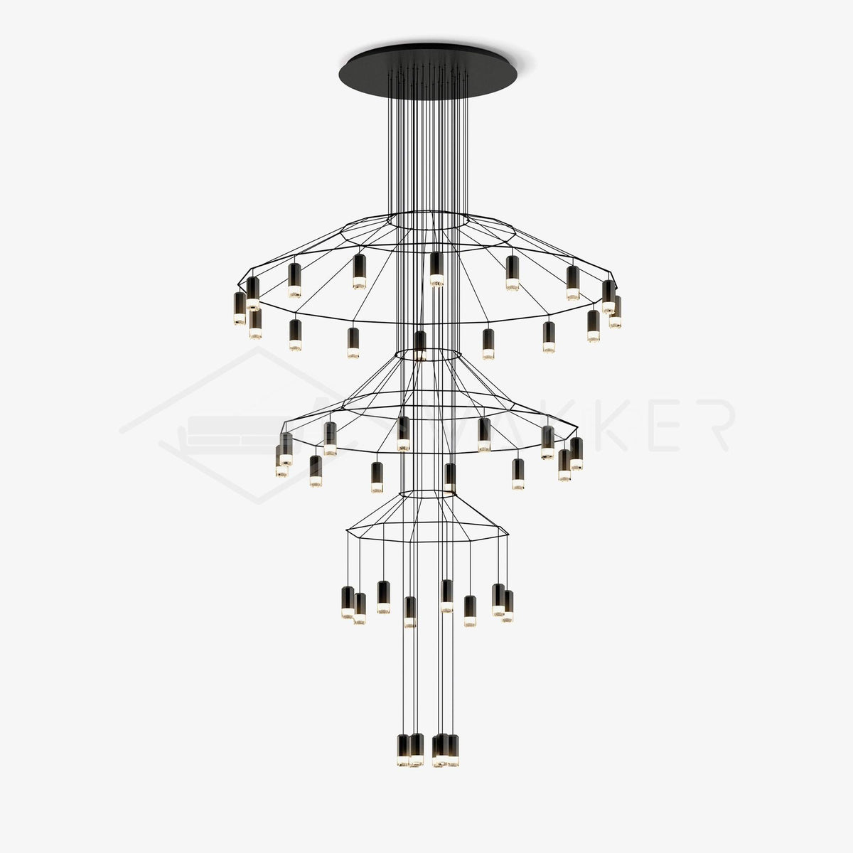 Soloris Lustre Lignes Noir Structure Métallique LED