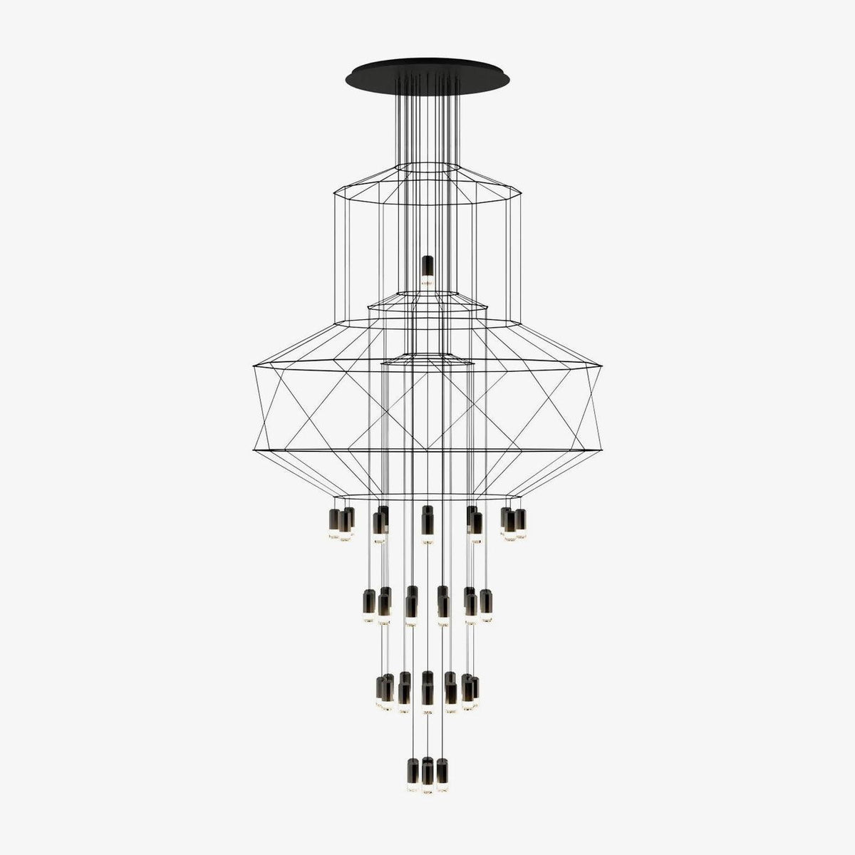 Soloris Lustre Lignes Noir Structure Métallique LED