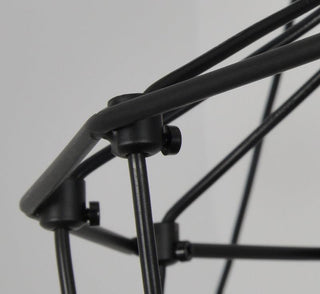 Lustra Lustre Lignes Noir Structure Métallique LED