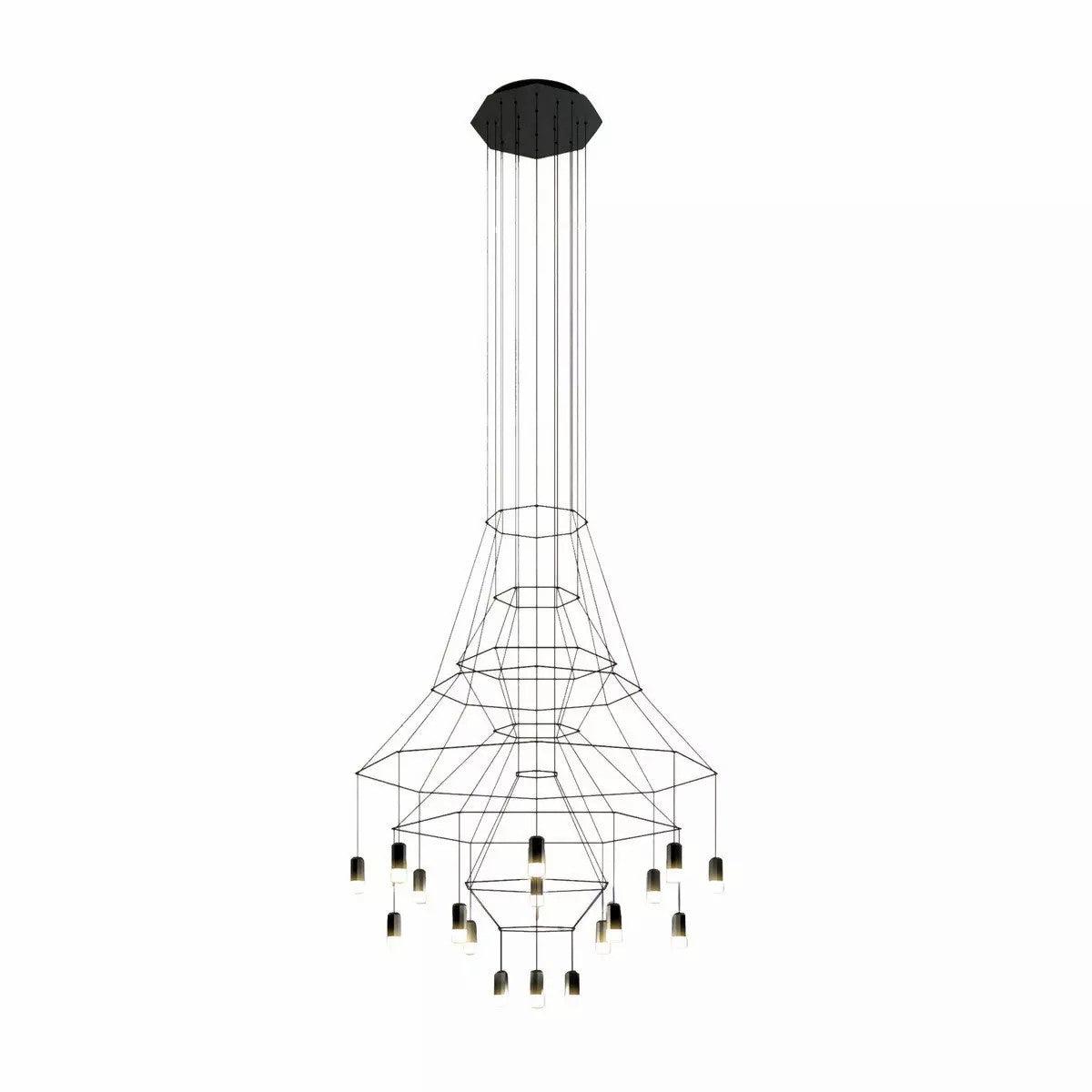 Soloris Lustre Lignes Noir Structure Métallique LED