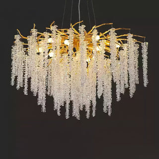 Solara Lustre Fleur de Glycine en Cristal
