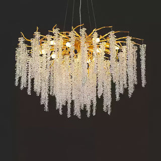 Solara Lustre Fleur de Glycine en Cristal