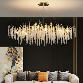 Solara Lustre Fleur de Glycine en Cristal