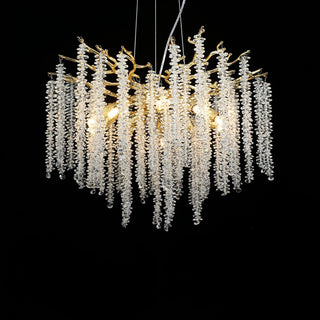 Solara Lustre Fleur de Glycine en Cristal