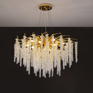 Solara Lustre Fleur de Glycine en Cristal