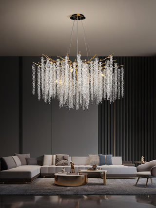 Solara Lustre Fleur de Glycine en Cristal