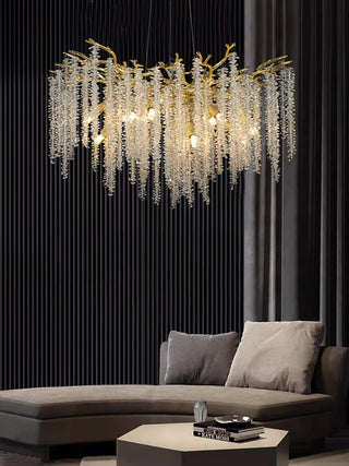 Solara Lustre Fleur de Glycine en Cristal