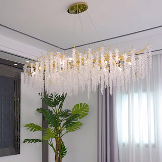 Solara Lustre Fleur de Glycine en Cristal