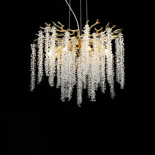 Solara Lustre Fleur de Glycine en Cristal