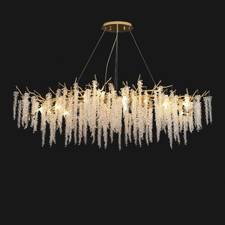 Solara Lustre Fleur de Glycine en Cristal