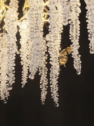 Solara Lustre Fleur de Glycine en Cristal