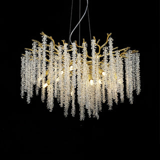 Solara Lustre Fleur de Glycine en Cristal