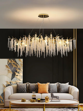 Solara Lustre Fleur de Glycine en Cristal