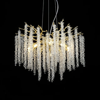 Solara Lustre Fleur de Glycine en Cristal