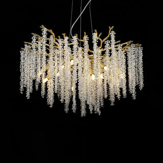 Solara Lustre Fleur de Glycine en Cristal
