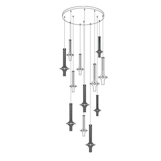 Talera Suspension Lampe en Verre Industrielle Glam