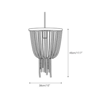 Himinuvyi Lustre en Bois, Corde et Métal à Perles Moderne