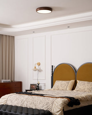 Solara Plafonnier rond en acrylique effet bois