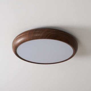 Solara Plafonnier rond en acrylique effet bois