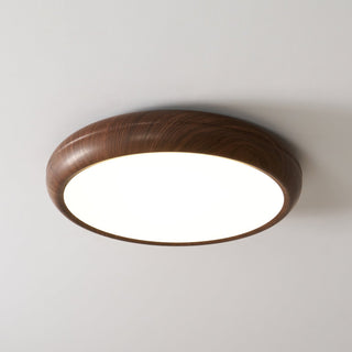 Solara Plafonnier rond en acrylique effet bois