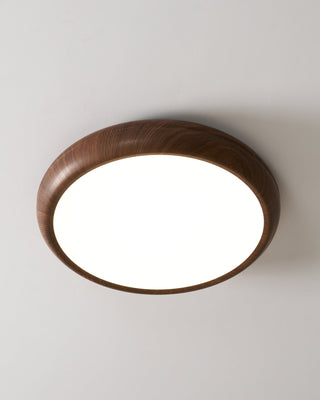 Solara Plafonnier rond en acrylique effet bois