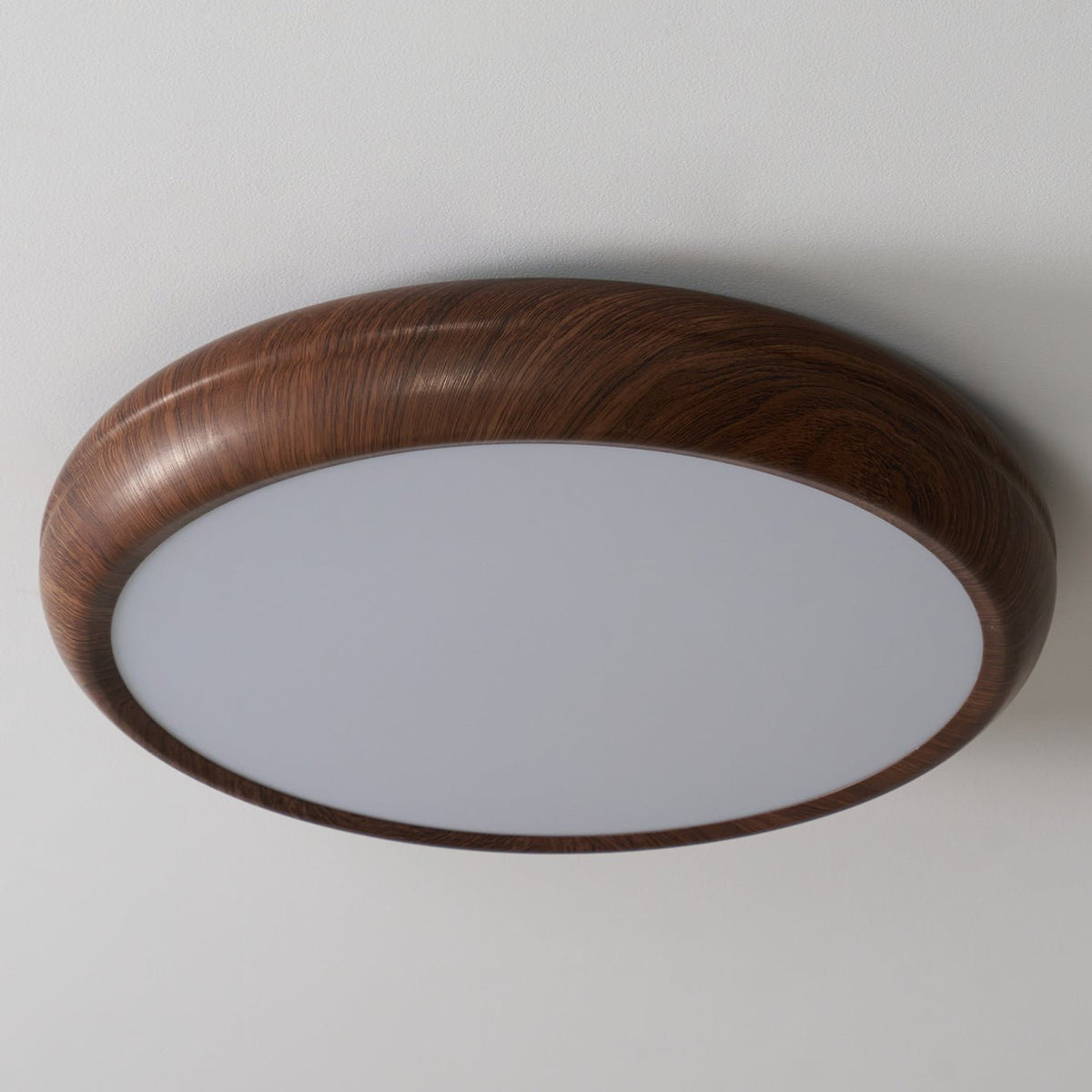 Rilina Plafonnier rond en acrylique effet bois