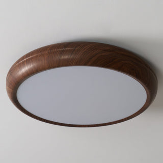 Solara Plafonnier rond en acrylique effet bois