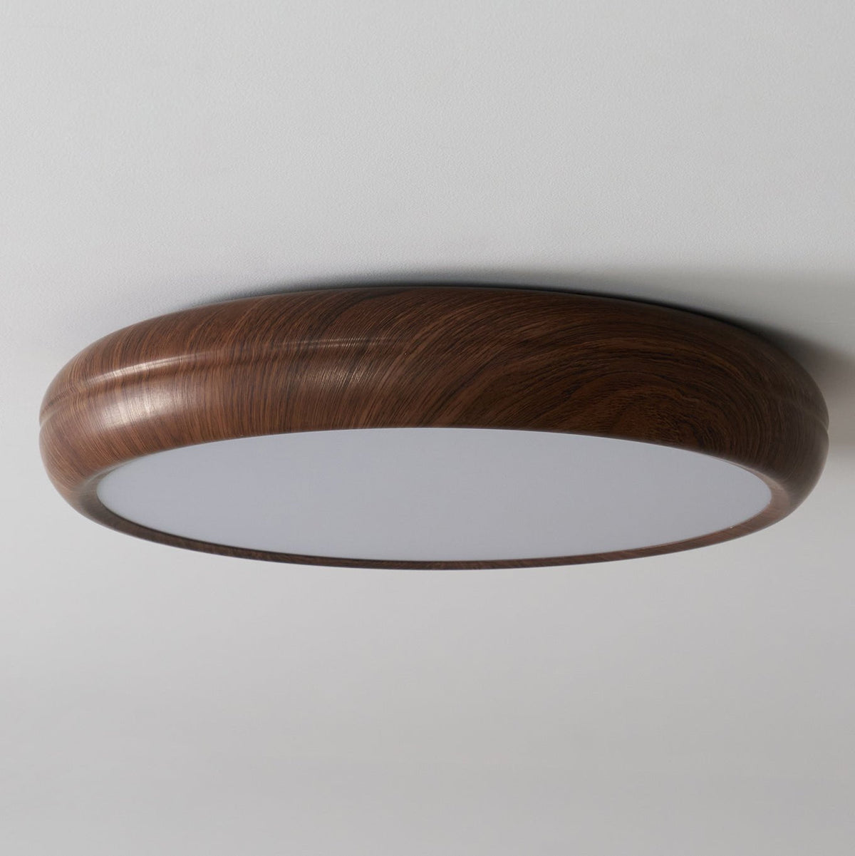 Rilina Plafonnier rond en acrylique effet bois