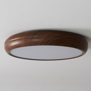 Solara Plafonnier rond en acrylique effet bois