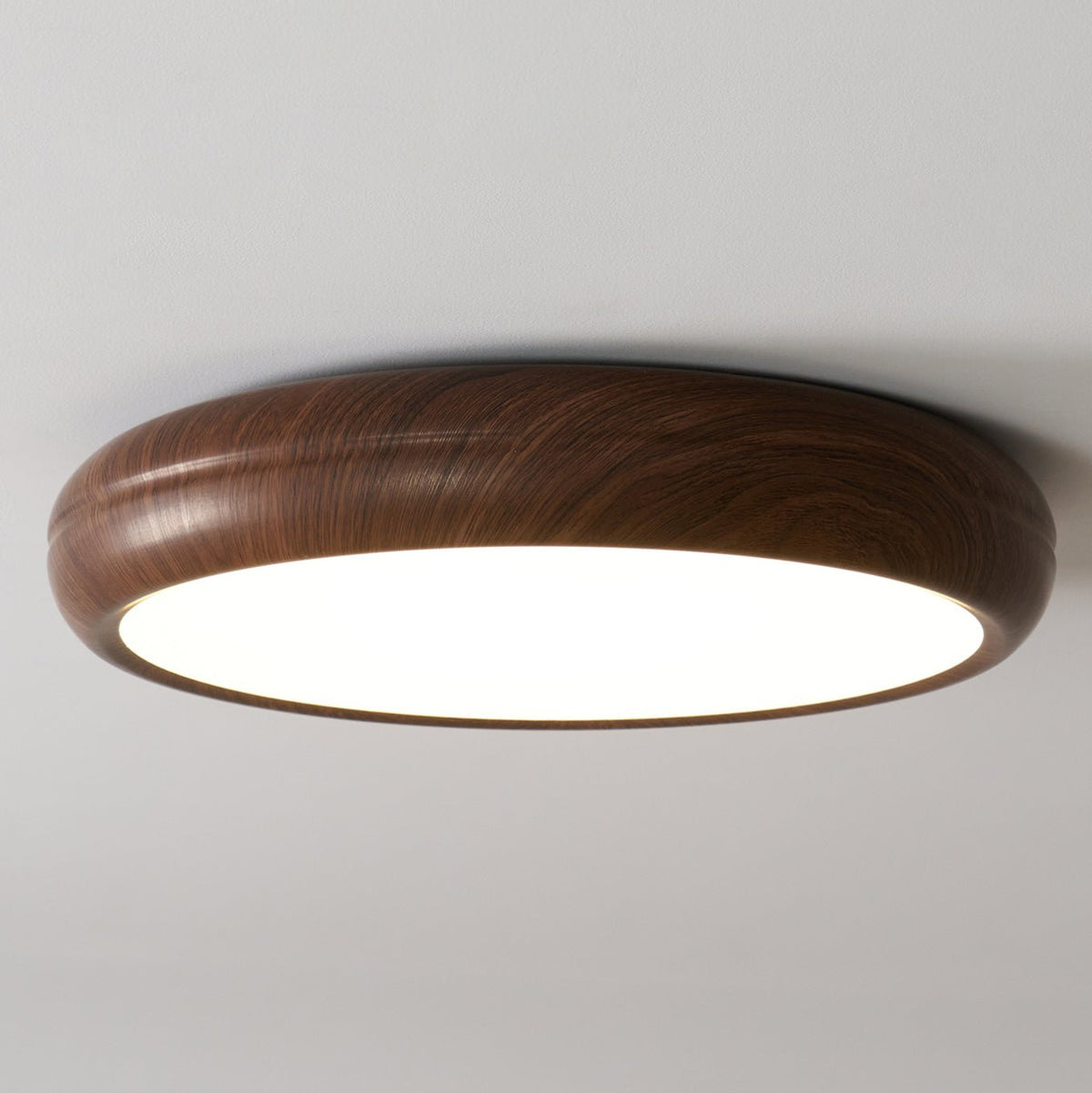 Rilina Plafonnier rond en acrylique effet bois