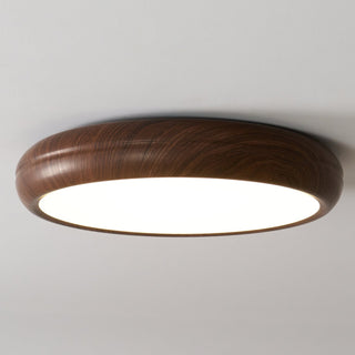 Solara Plafonnier rond en acrylique effet bois