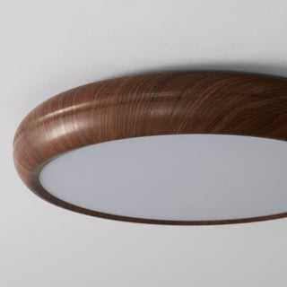 Solara Plafonnier rond en acrylique effet bois