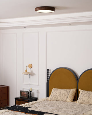 Solara Plafonnier rond en acrylique effet bois