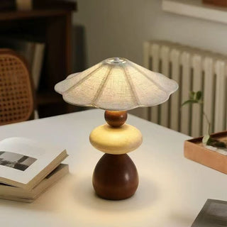 Wood Pebble Table Lamp-Neutral Decor