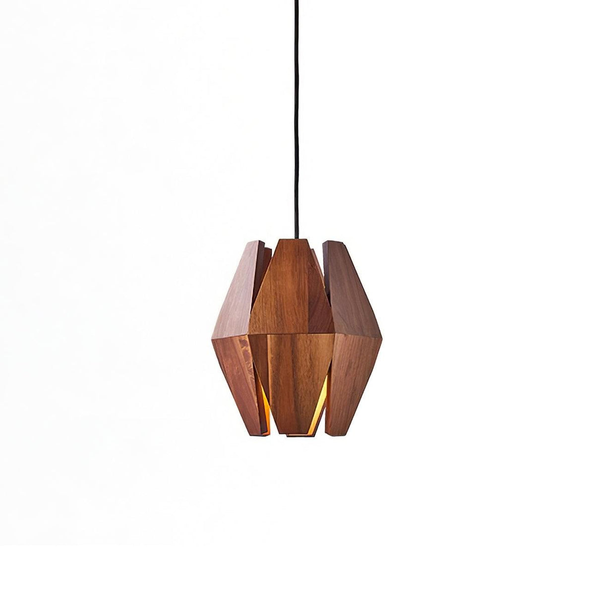 Miro Pendant Lamp Geometric Wood Shade Warm Glow Nordic Minimalist Accent-Neutral Decor