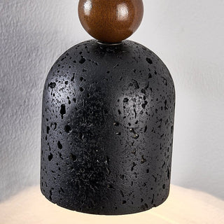 Wood Bead Travertine Pendant Light-Neutral Decor