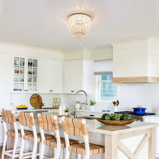 Ildvuvyn Lampe de Plafond en Métal à Perles et Corde Moderne