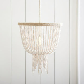 Himinuvyi Lustre en Bois, Corde et Métal à Perles Moderne