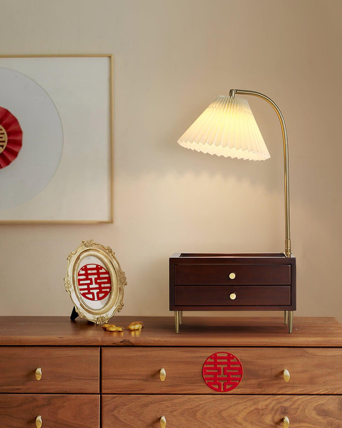 Fold Classic Fabric Table Lamp-Neutral Decor