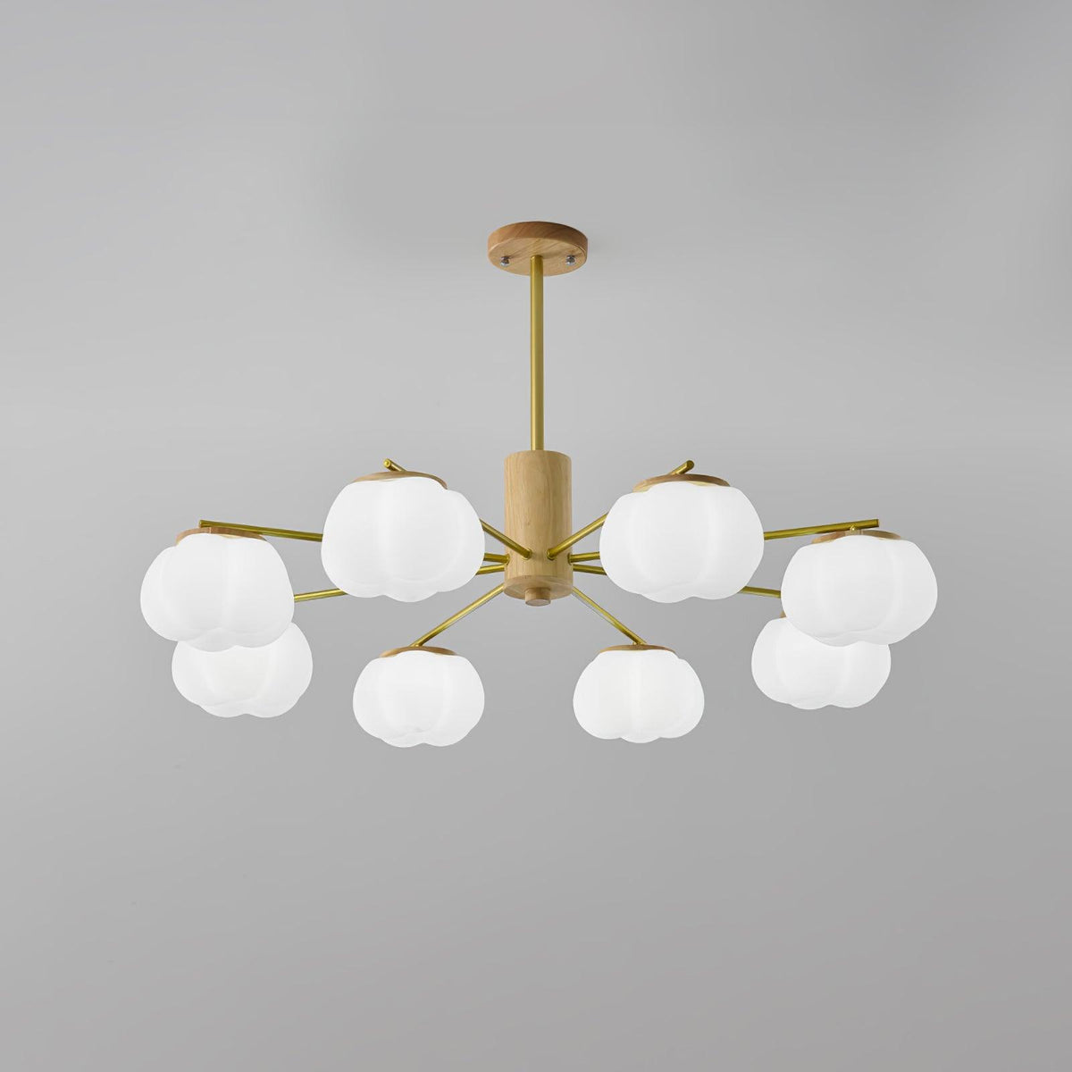 Tevena Lustre Boules de Coton Bois Doré PE