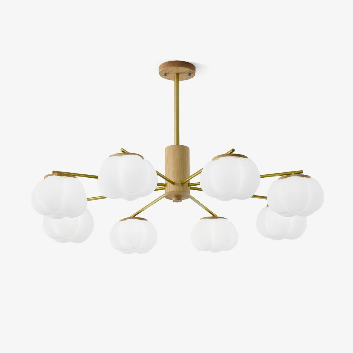 Tevena Lustre Boules de Coton Bois Doré PE