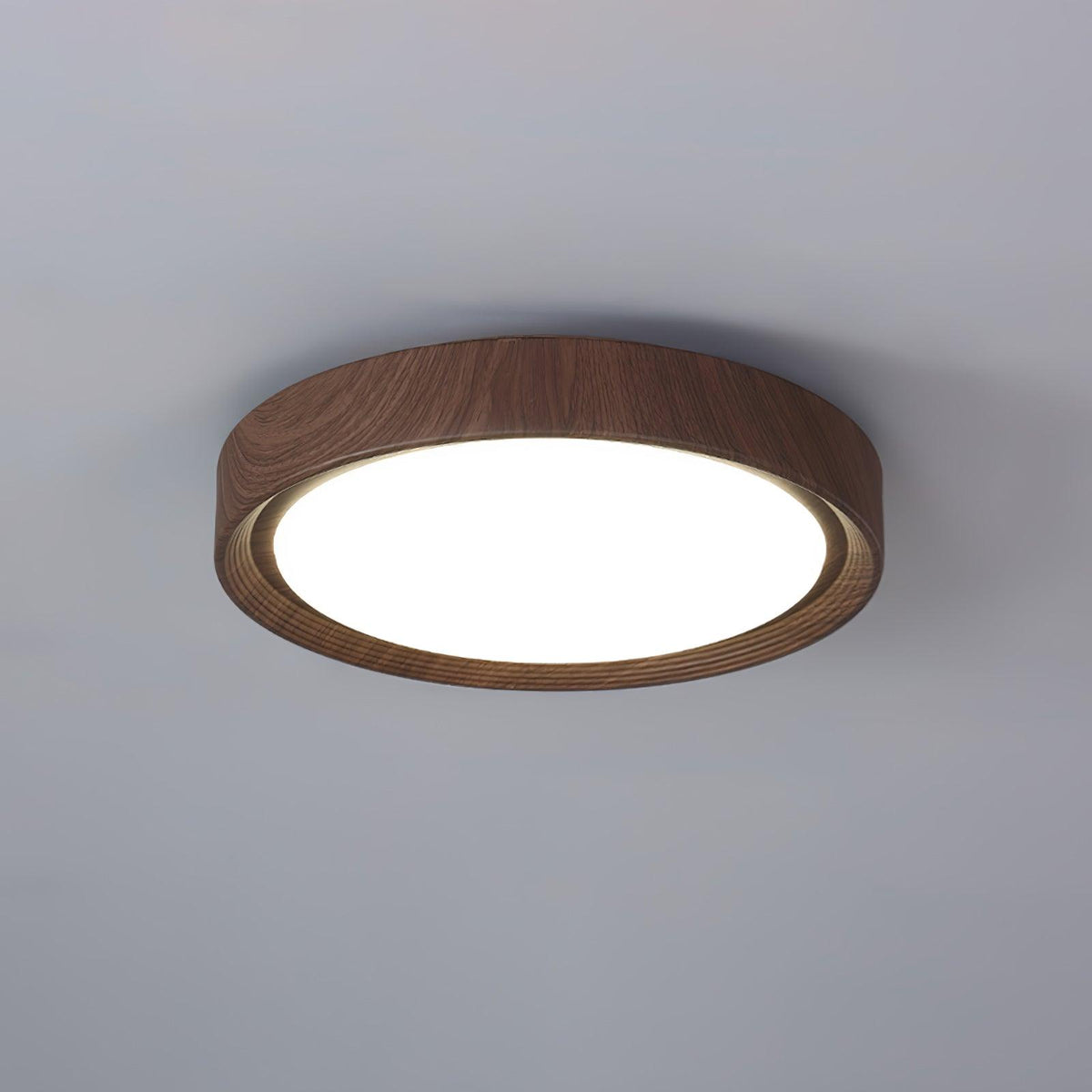 Elda Wood Wood Grain Round Ceiling Light-Neutral Decor