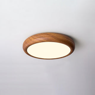 Solara Plafonnier rond en acrylique effet bois