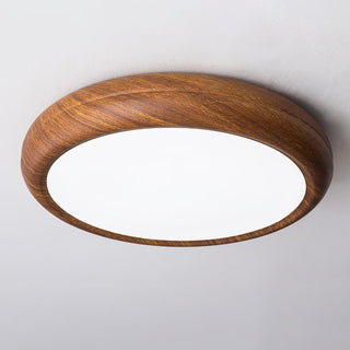 Solara Plafonnier rond en acrylique effet bois