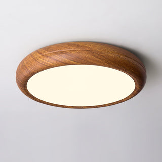 Solara Plafonnier rond en acrylique effet bois