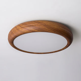 Solara Plafonnier rond en acrylique effet bois