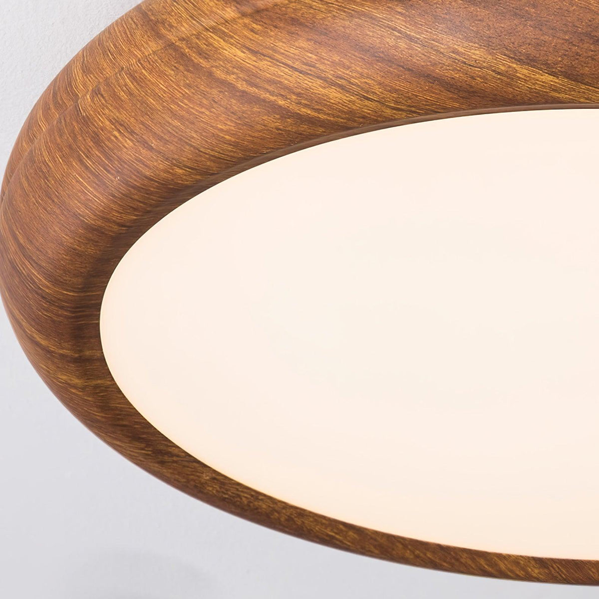 Rilina Plafonnier rond en acrylique effet bois