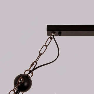 Lustra Lustre Poutre en Bois Ampoule Edison Rustique