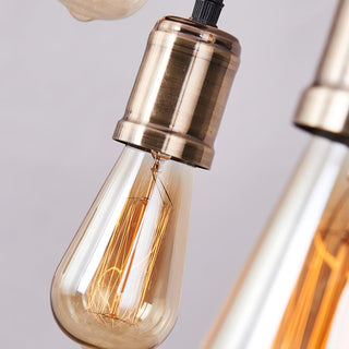 Lustra Lustre Poutre en Bois Ampoule Edison Rustique